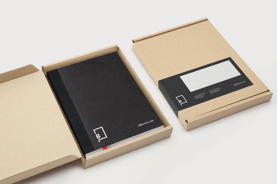Logo, notebook and box sticker created by Freytag Anderson for advertising industry guide Little Black Book