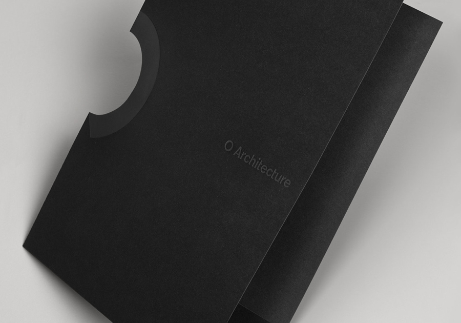 Logo and folder design with die cut detail by Heydays for O Architecture