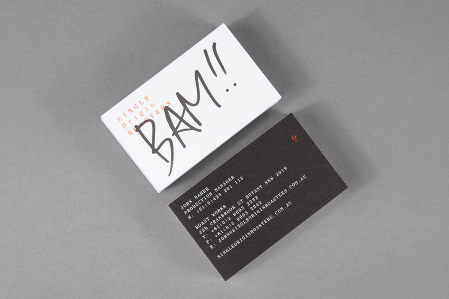 Business cards for Single Origin Roasters designed by Maud