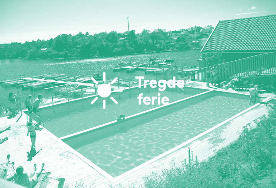 Logo and tinted photography created by Neue for Norwegian coastal holiday resort Tregde Ferie