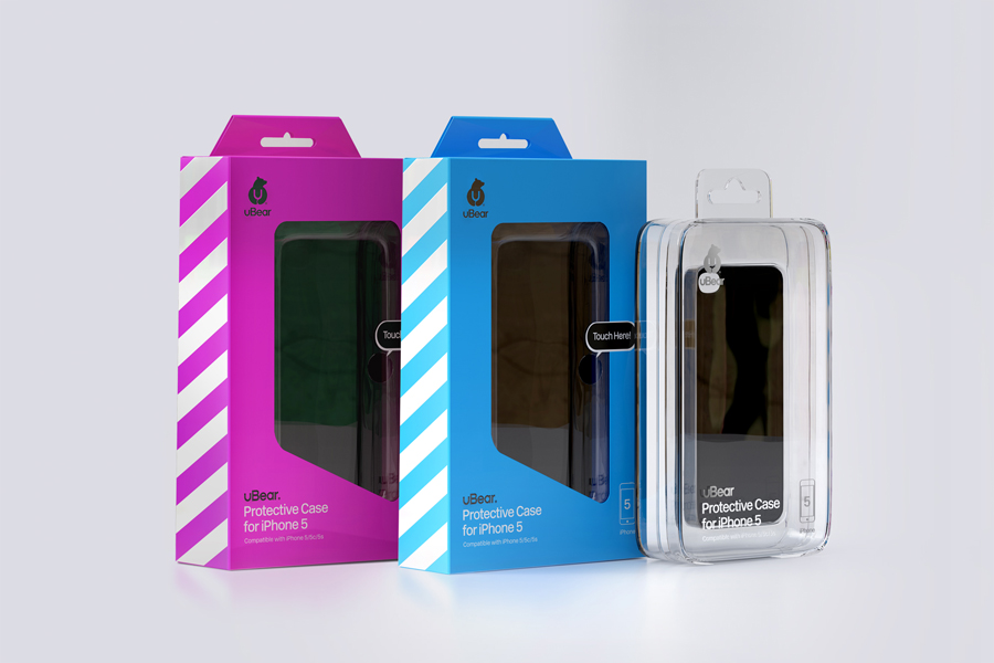 Packaging designed by Hype Type Studio for high end mobile phone, tablet and laptop accessories company U-Bear