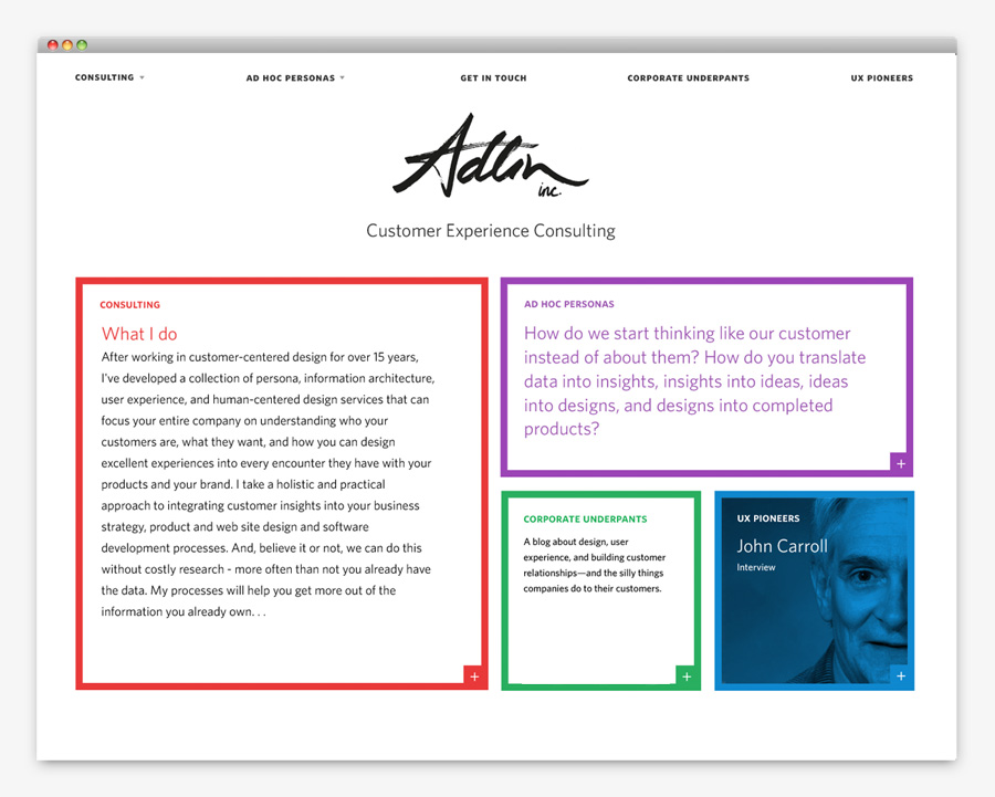 Logo and website designed by Apartment One for customer-centric business consulting business Adlin Inc