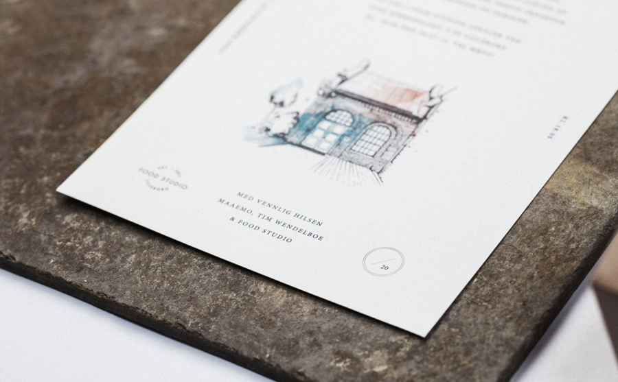 Logo and print with hand drawn illustrative detail designed by Bielke+Yang for Food Studio