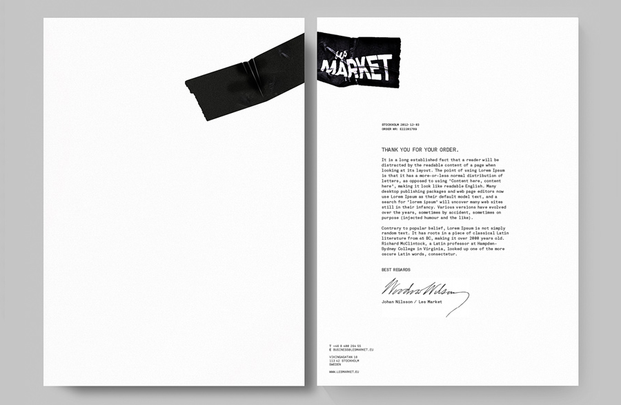 Logo and stationery design by Planet Creative for Les Market