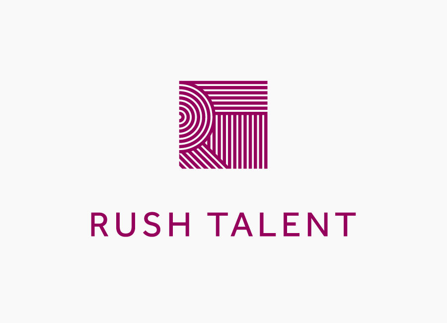 Logo designed by Bunch for London based public relations company Rush Talent