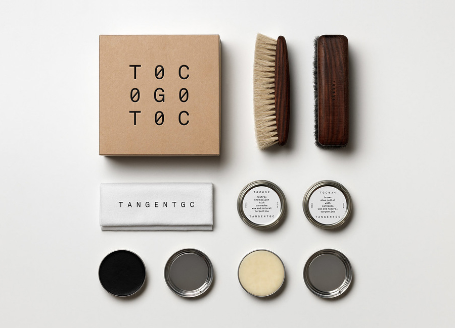 Logo and packaging for Swedish organic garment and shoe care brand Tangent Garment Care designed by Essen