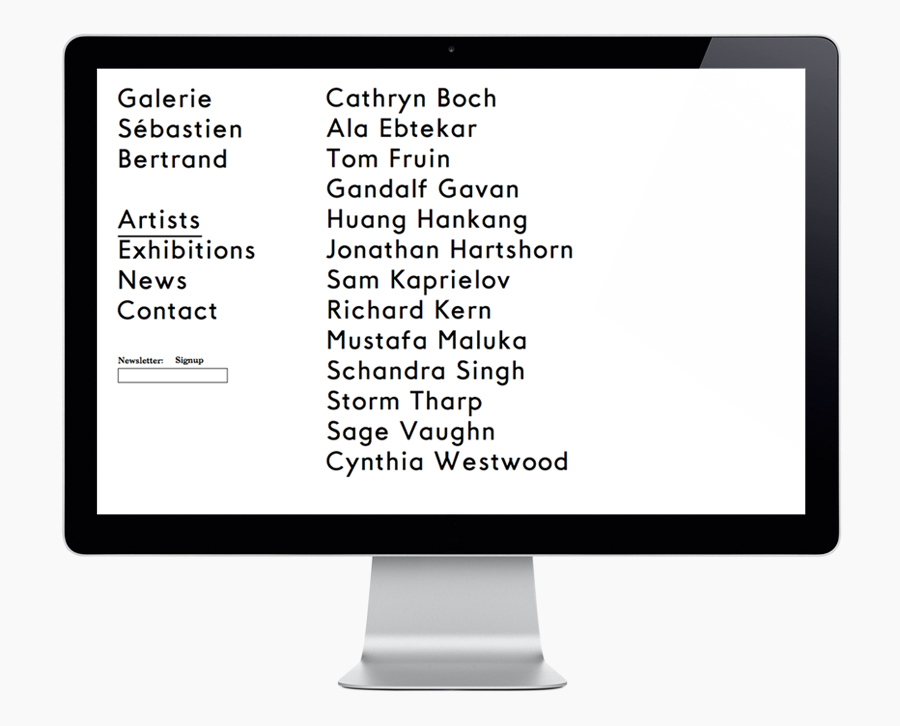 Logo and website designed by Neo Neo for Sébastien Bertrand contemporary art gallery