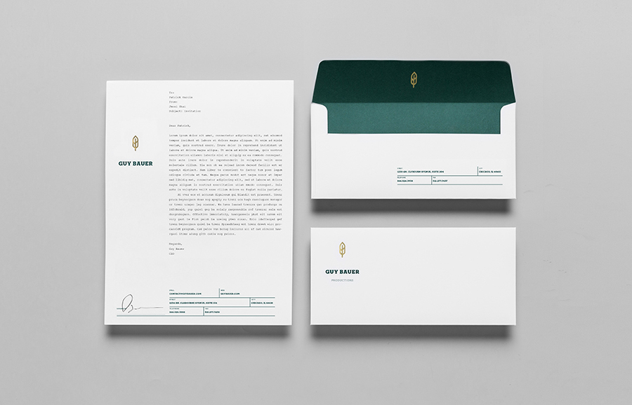 Logo and stationery design by Anagrama for Guy Bauer