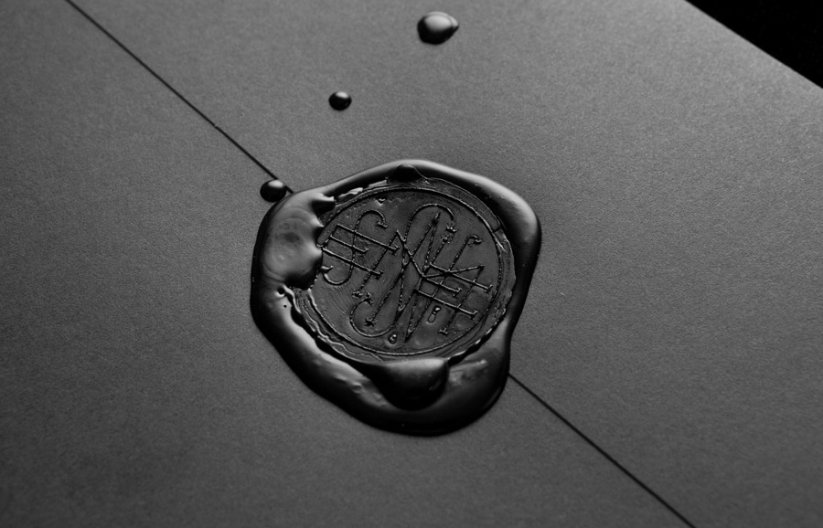 Logo as a wax seal detail designed by Anagrama for Latin American horror film production company Nemesis Films