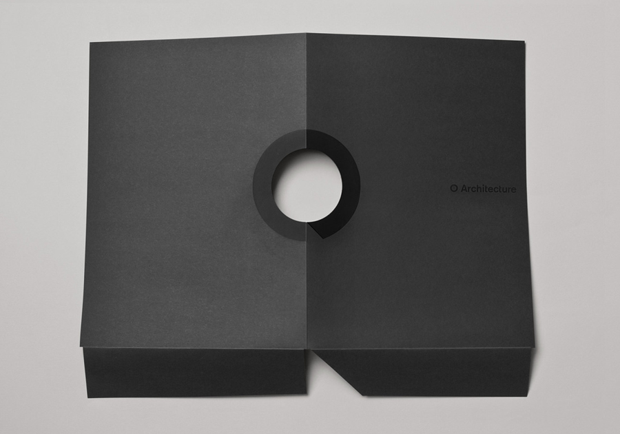 Logo and folder design with die cut detail by Heydays for O Architecture