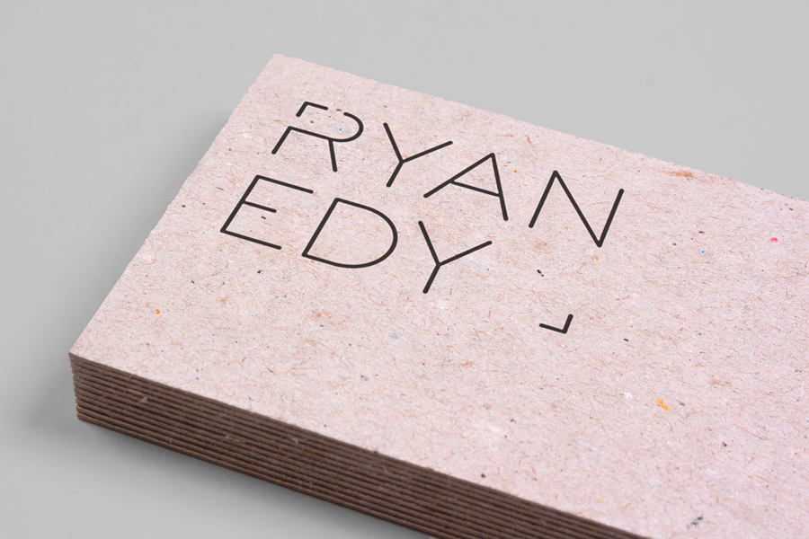 Logo and mixed fibre business card design by Founded for advertising and editorial photographer Ryan Edy
