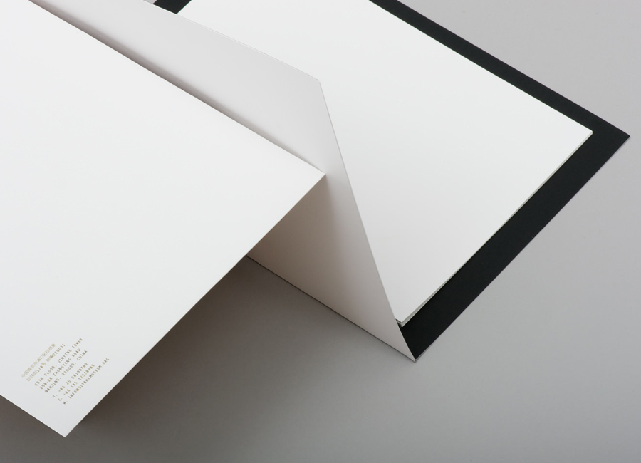 Stationery with folded detail for gallery and creative space Sifang Art Museum, designed by Foreign Policy