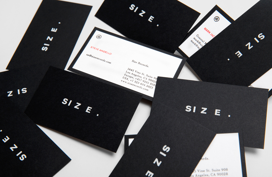 Logo and business card with white foil detail designed by Face for Steve Angello's independent record label Size