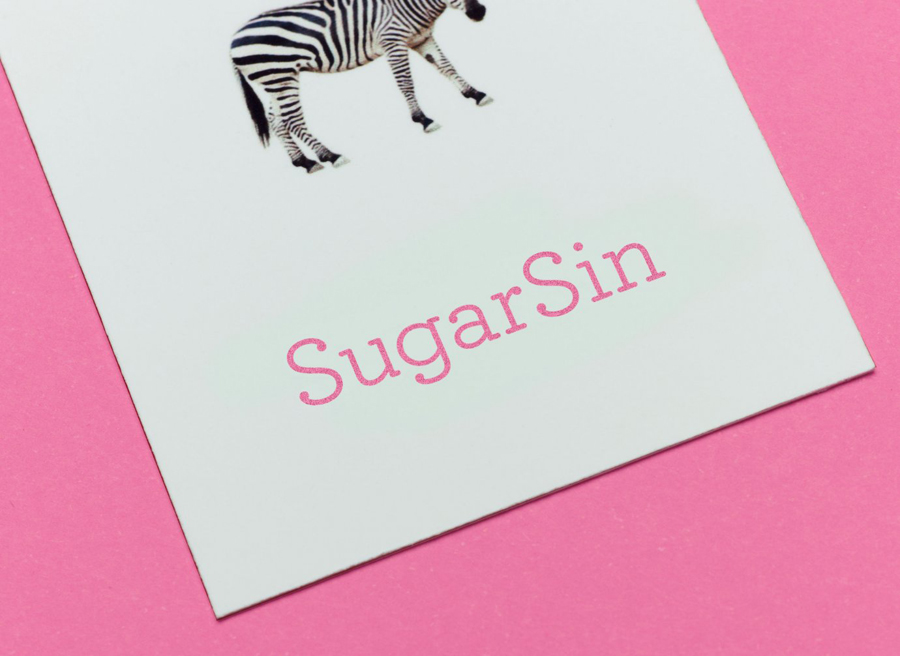 Logotype and business cards designed by &Smith for confectionery shop SugarSin