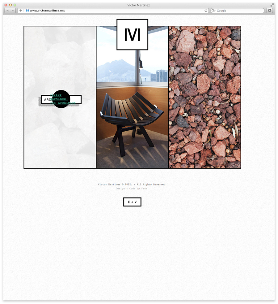 Logo and website designed by Face for architect and studio founder Victor Martinez