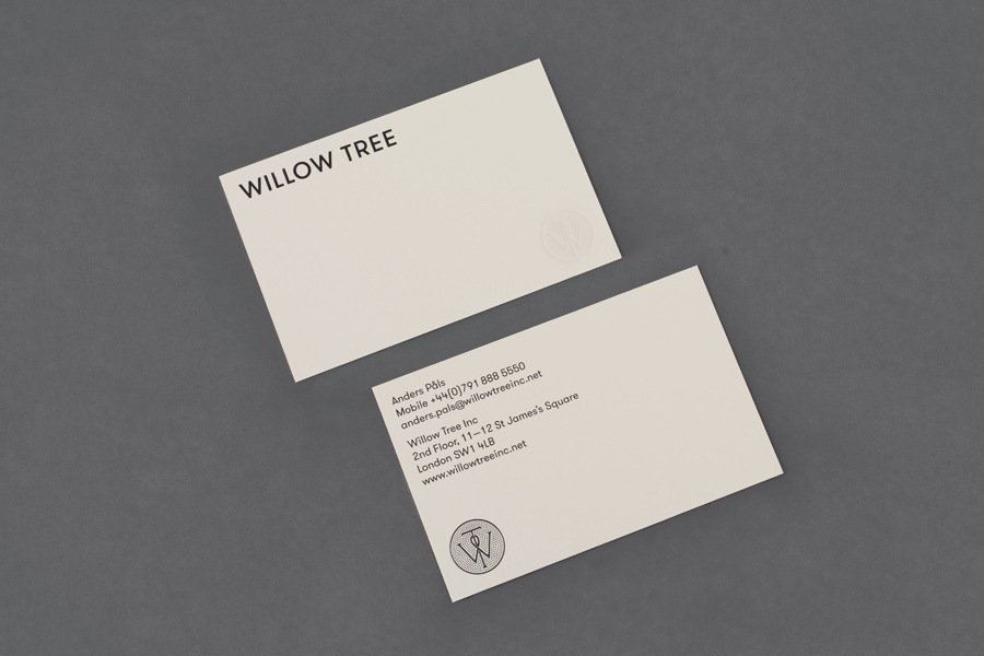 Logo and stationery design by Bunch for business consultancy Willow Tree 