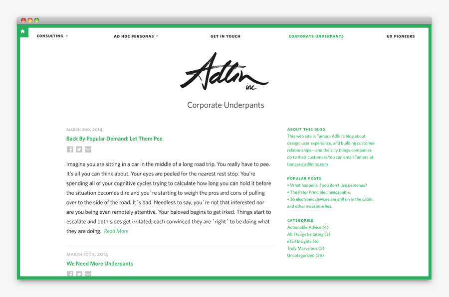 Logo and website designed by Apartment One for customer-centric business consulting business Adlin Inc