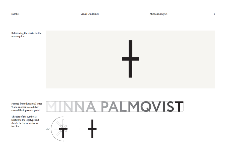 Brand guidelines created by Bedow for fashion designer and label Minna Palmqvist