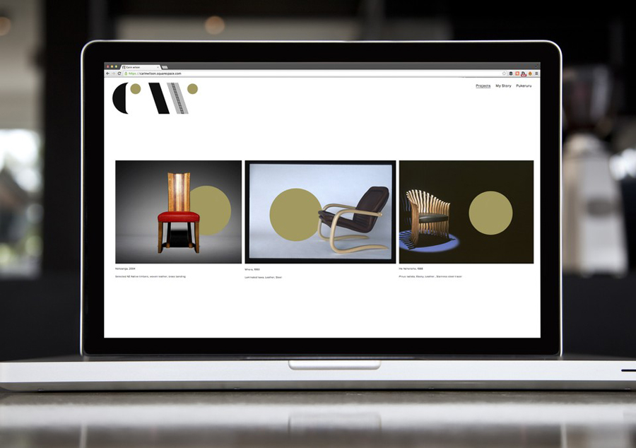 New logo and website by Studio Alexander for furniture maker, sculptor and design educator Carin Wilson