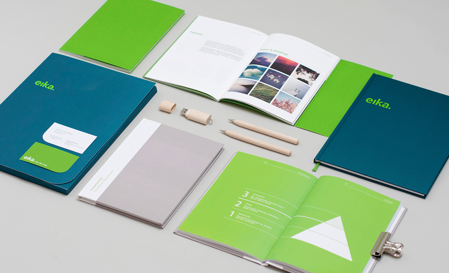 Logotype and stationery designed by Mission for local bank alliance Eika