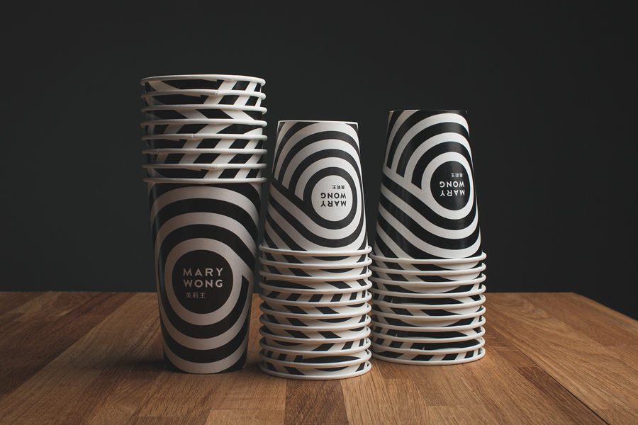 Logo and soda/coffee cup designed by Fork for fast food chain Mary Wong