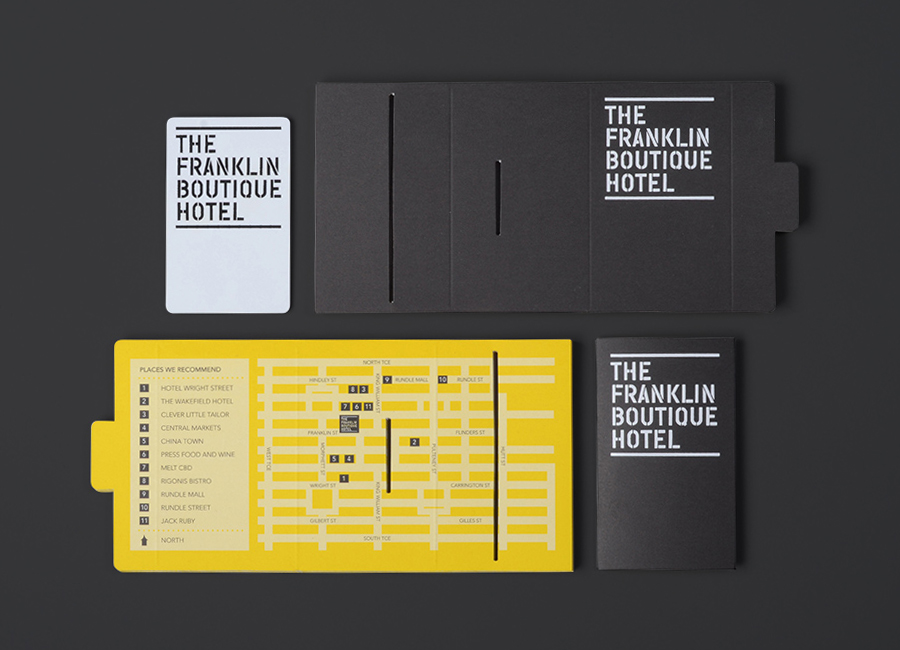 Visual identity and print designed by Band for The Franklin Boutique Hotel