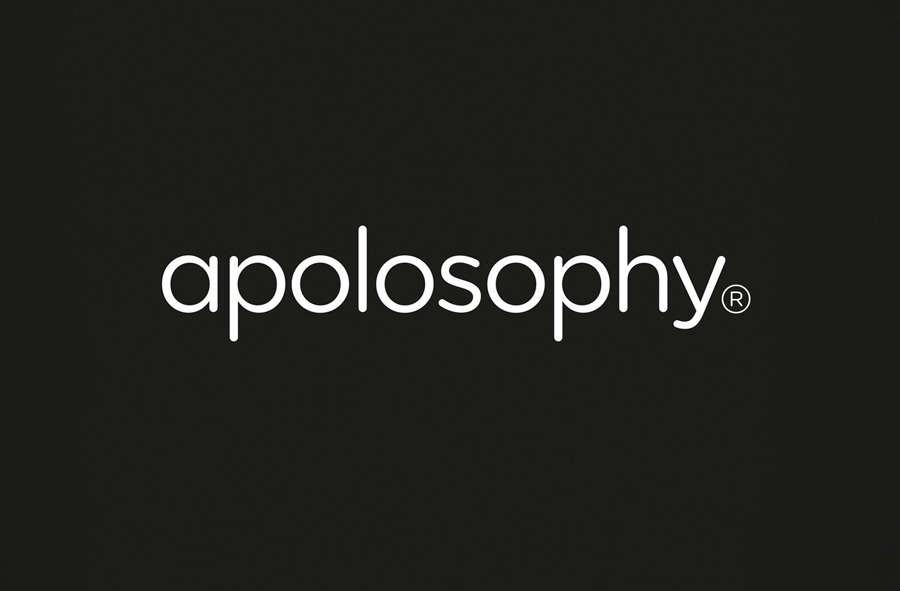 Sans-serif logotype designed by BVD for Swedish cosmetic brand Apolosophy