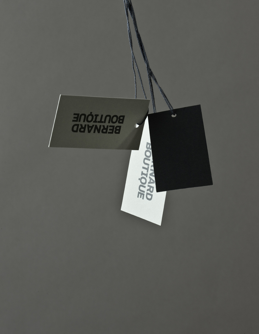 Logo and tags for award-winning fashion store Bernard Boutique designed by Bunch