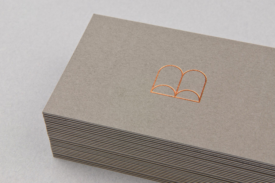 Logo and business card with a copper block foil detail for screenwriter Belinda Nowell's new publishing venture Boabel, designed by Maud