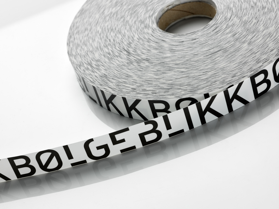 Tape with continuous typographic detail designed by Tank for architecture firm Bølgeblikk