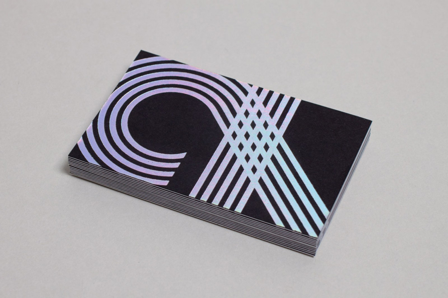 Duplex business card with holographic foil print finish by Build for Chris Allen