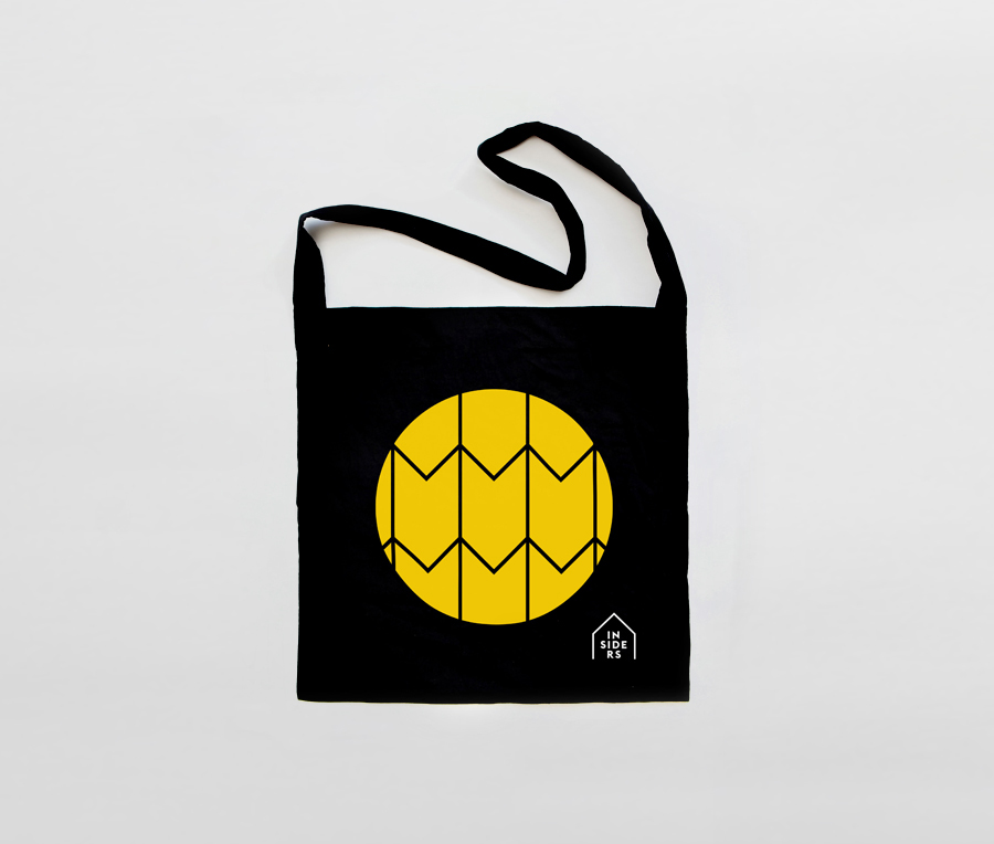 Logo, symbol and tote bag designed by Naughtyfish for Sydney Opera House’s membership program Insiders 