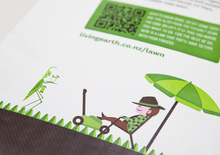 Packaging and illustration by Marx Design for organic compost Living Earth