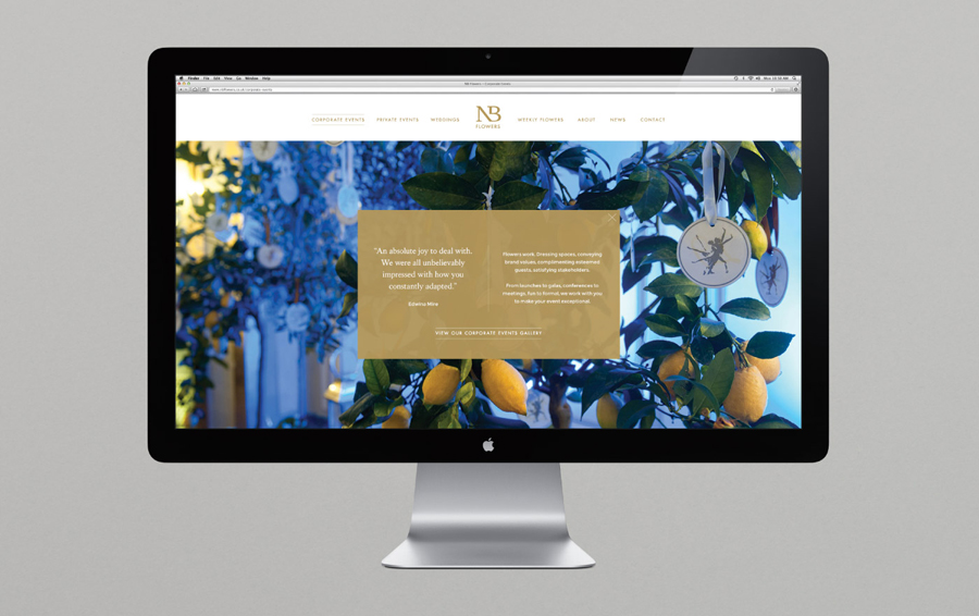 Logo and website for florist NB Flowers designed by Karoshi