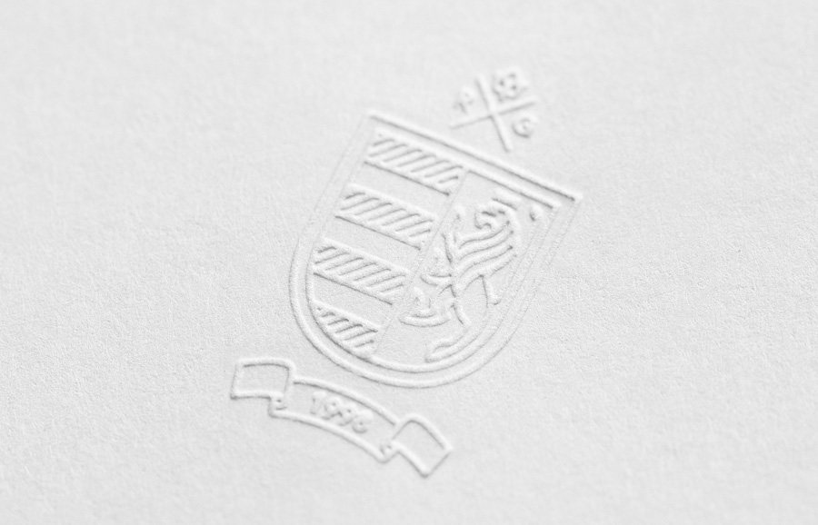 Embossed logo detail developed by Anagrama for wine producer Rivero Gonzalez