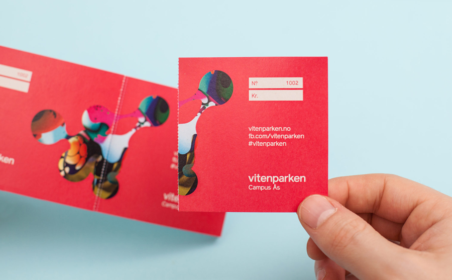 Ticket created by Bielke+Yang with illustration by MVM for science centre Vitenparken