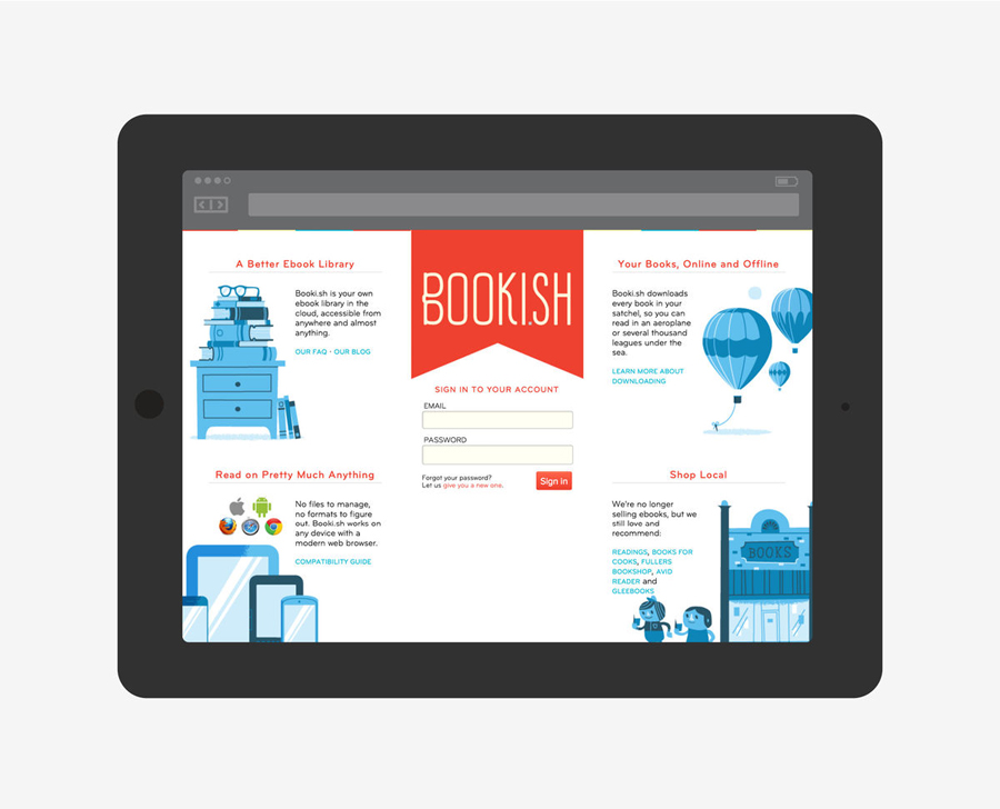 Responsive website and visual identity designed by A Friend Of Mine for Booki.sh