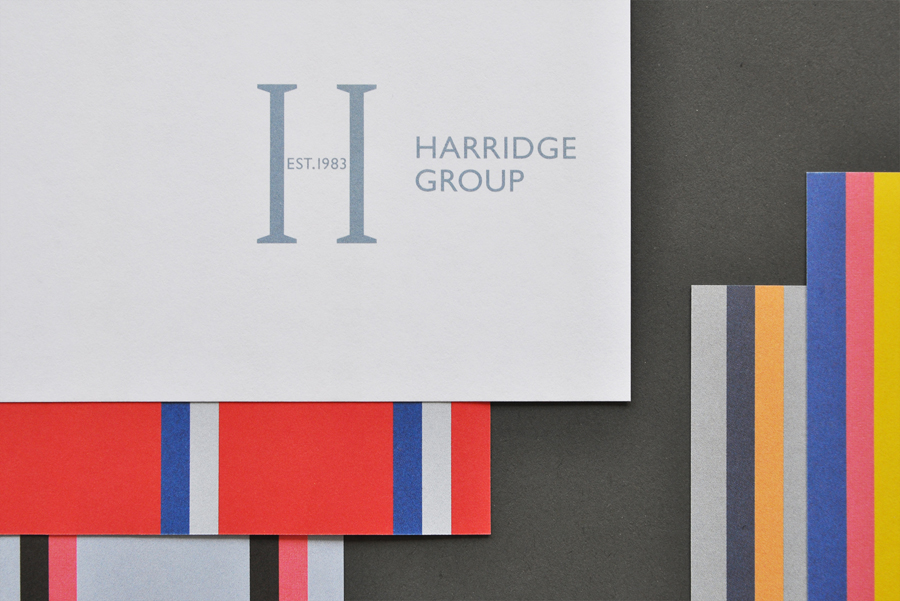 Logo design and stationery design by Igloo for corporate travel company Harridge Group