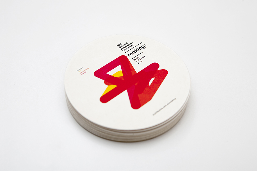 Coaster designed by Garbett for the Australian Institute of Architects' 2014 conference Making