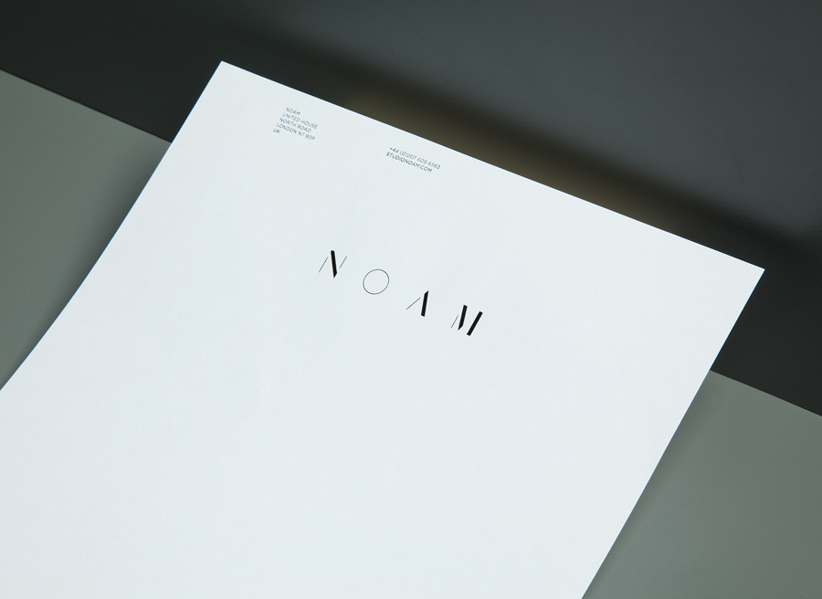 Logo and letterhead created by Graphical House for interior design consultancy Noam