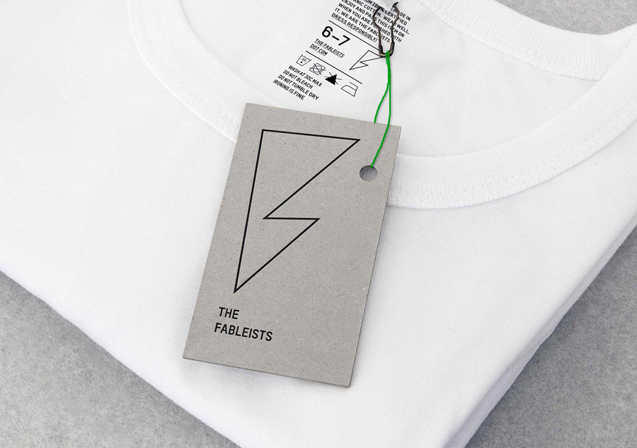 Logo and uncoated, unbleached tag for children's fashion brand The Fableists designed by Freytag Anderson featured on BPO