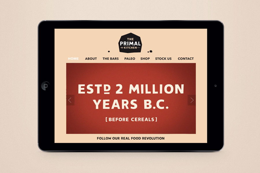 Website for The Primal Kitchen designed by Midday