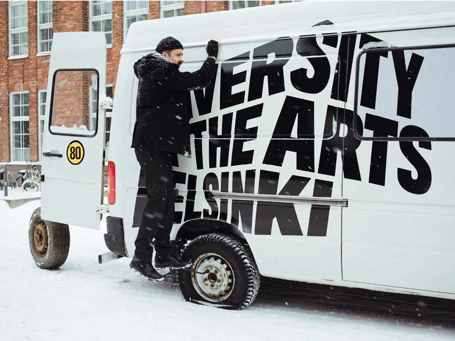 Van livery designed by Bond for the University of the Arts Helsinki designed by Bond