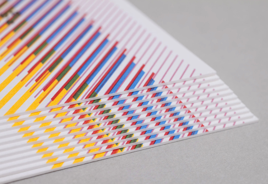 Business card with pattern detail designed by Build for London based production and digital content company 3angrymen