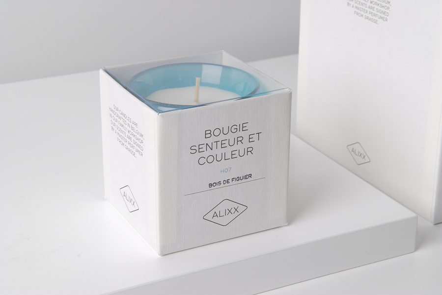 Packaging and brand identity designed by Coast for handmade scented candles and soap brand Alixx