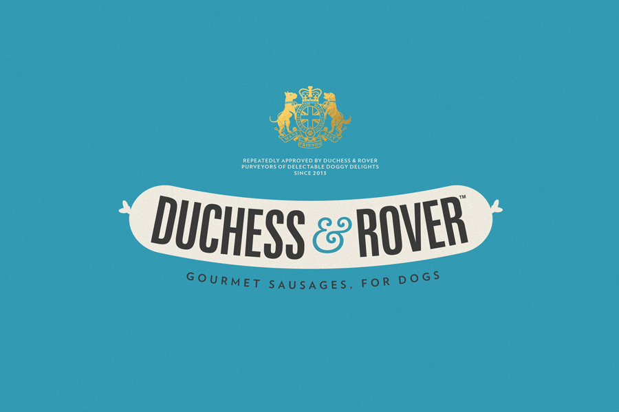 Logo designed by Robot Food for premium sausage range for dogs Duchess & Rover