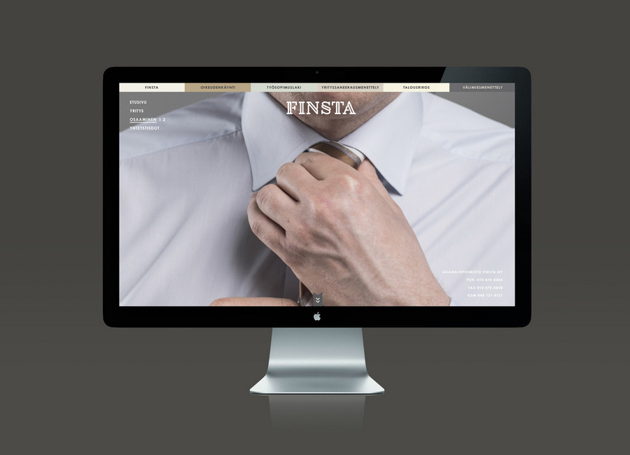 Website designed by Werklig for Finish law firm Finsta