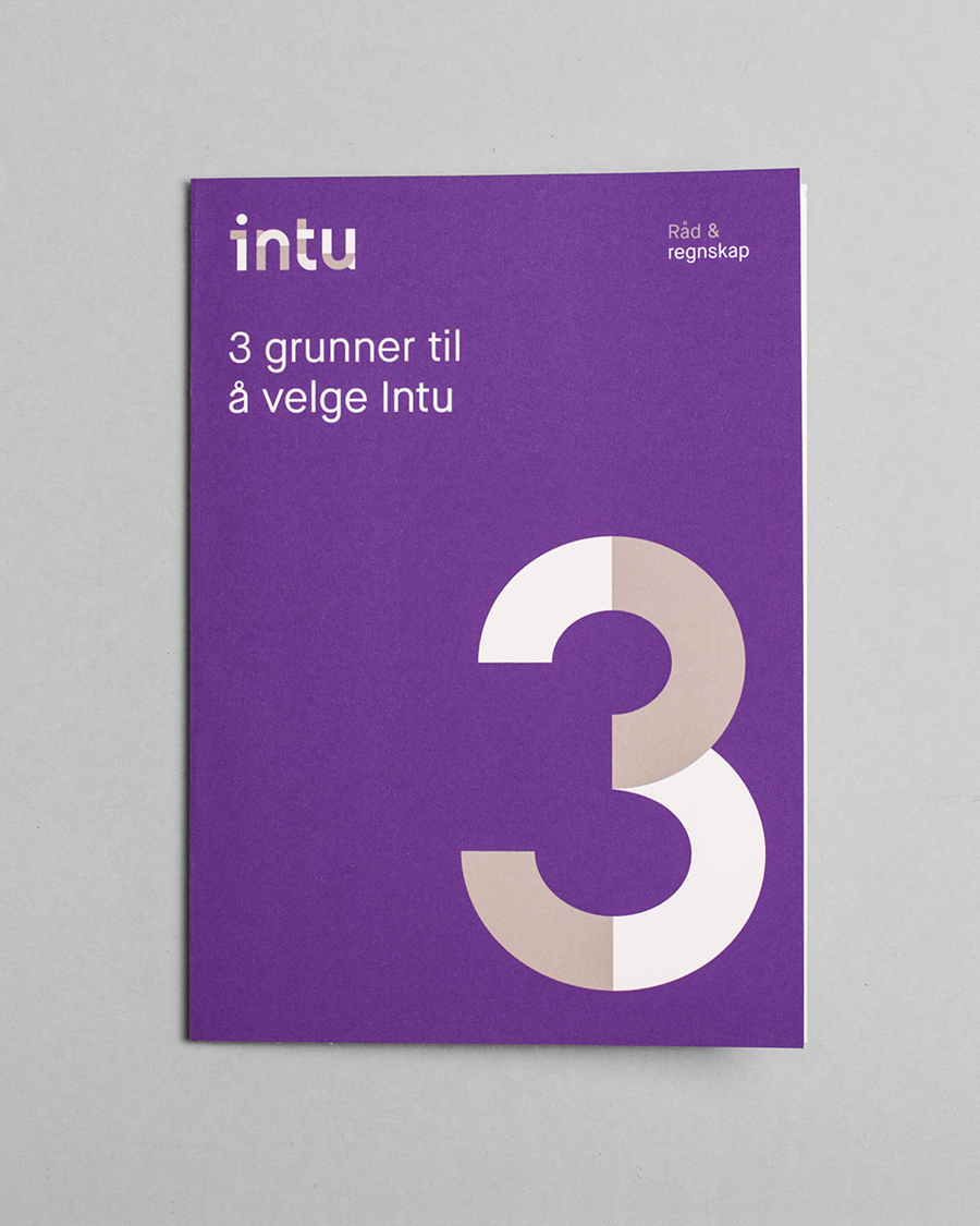 Logotype and print by Heydays for Norwegian accounting and consultant firm Intu