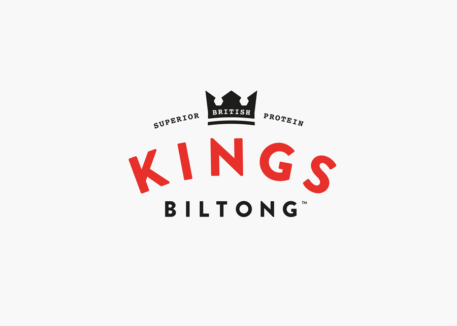 Logo designed by Robot Food for snack and supplement range Kings Biltong