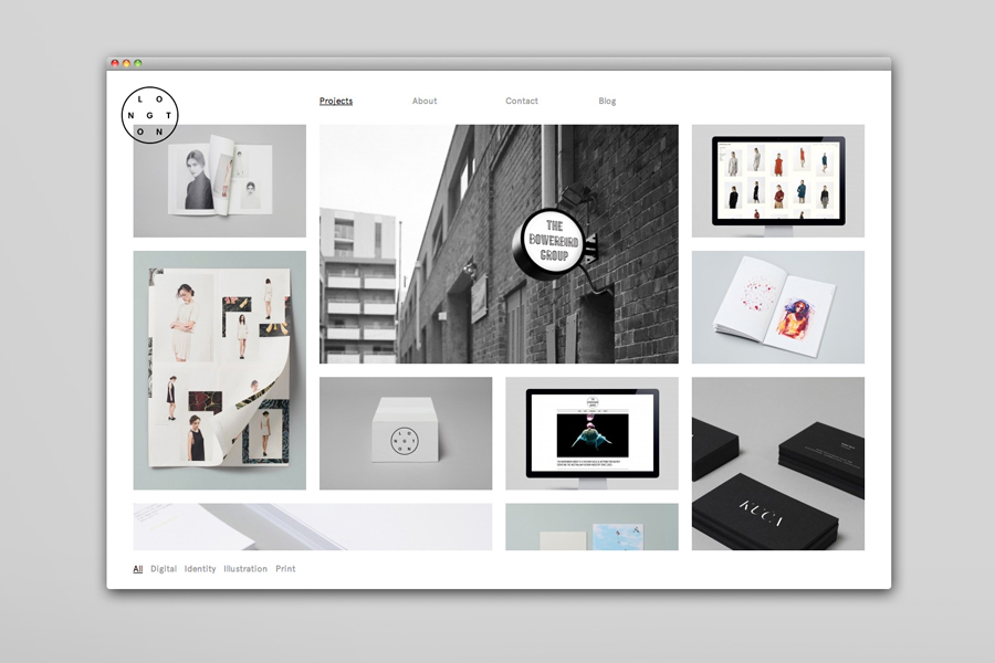 Logo and website by and for design studio Longton